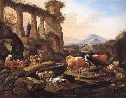 Johann Heinrich Roos Landscape with Shepherds and Animals china oil painting reproduction